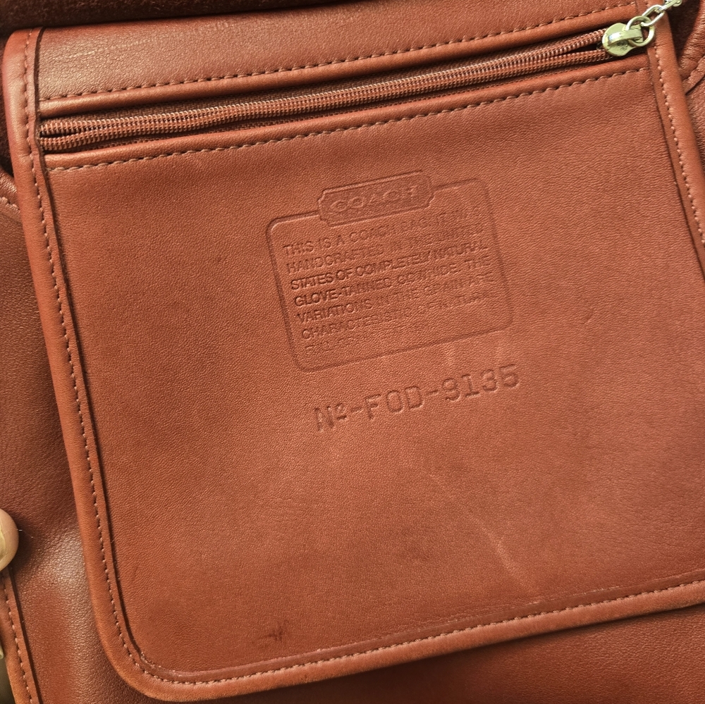 Coach Vintage RED Slim Saddle Flap Cross Body Leather Bag PurseStyle 9135 - Picture 6 of 12